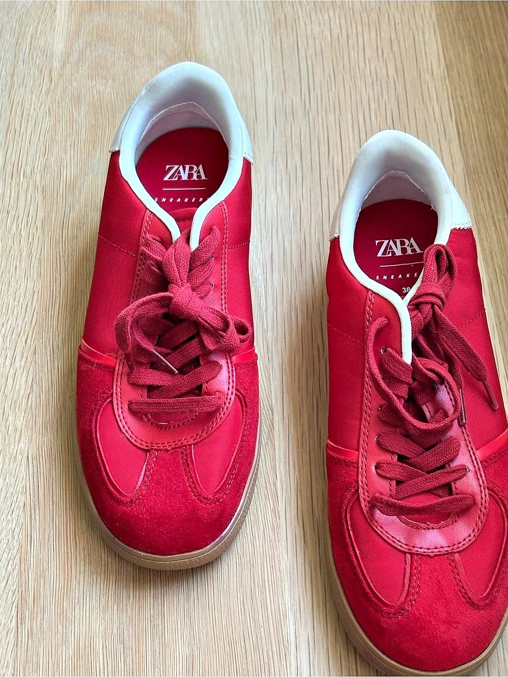 Zara Women's Red Sneakers Size 8